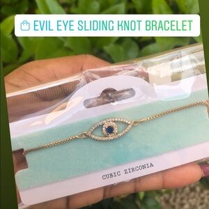 EVIL EYE SLIDING KNOT BRACELET